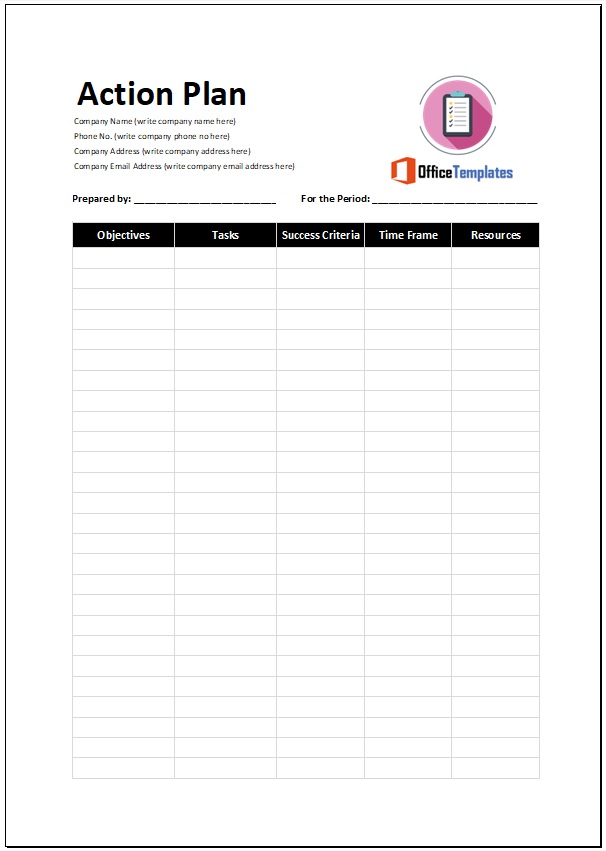 Action Plan Template 03
