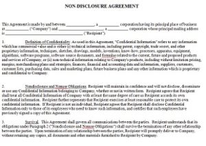 Confidentiality Agreement Templates Confidentiality agreement template 1 for Microsoft Word
