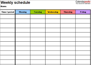 Daily Schedule Template 03