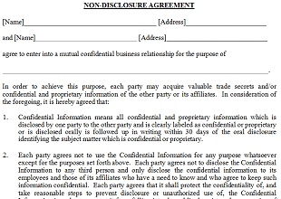 Non Disclosure Agreement Template 09
