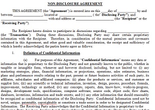 Non Disclosure Agreement Template 13