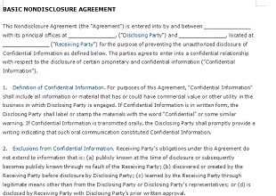 Non Disclosure Agreement Template 25