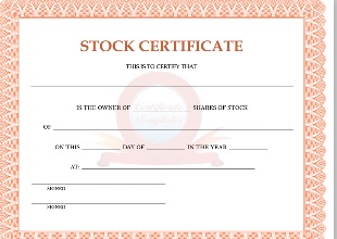 Shareholders Stocks Certificates Template 16