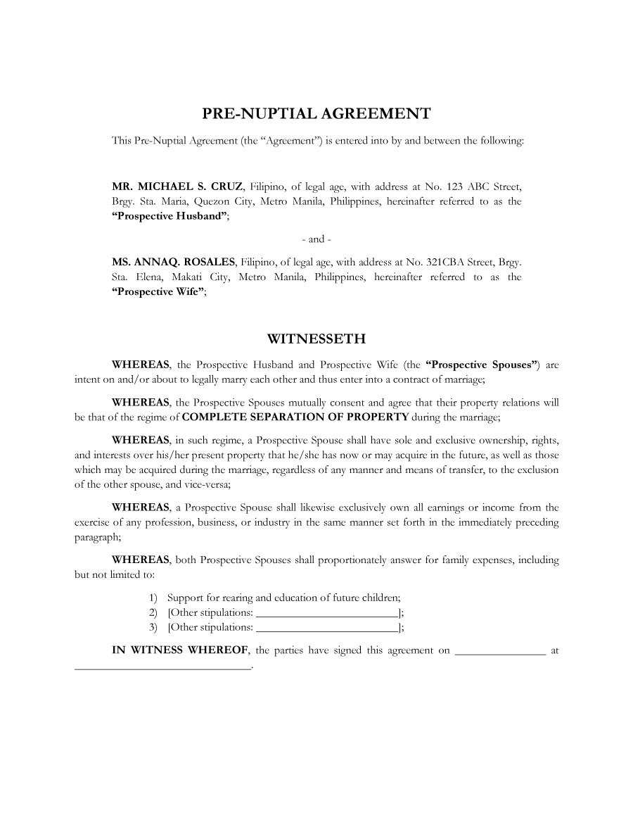 Prenuptial Agreement Template 22