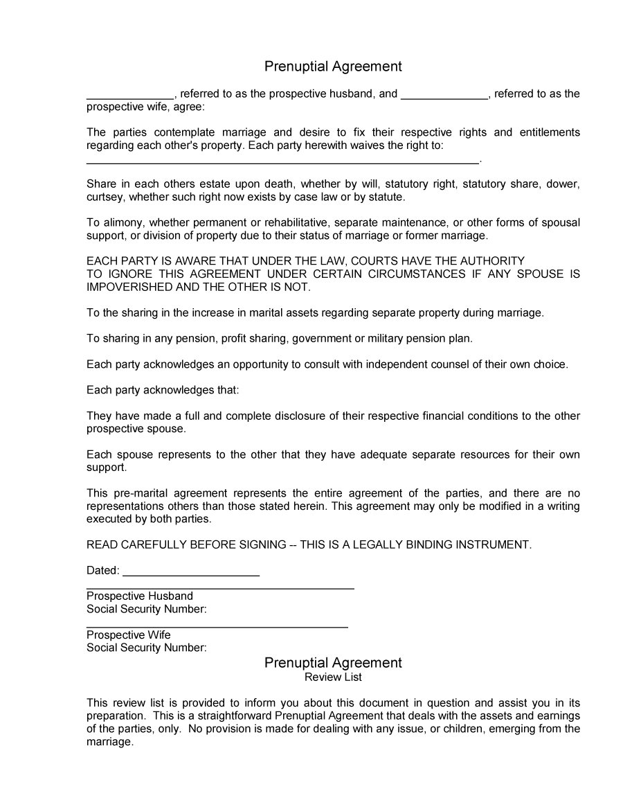 Prenuptial Agreement Template 25