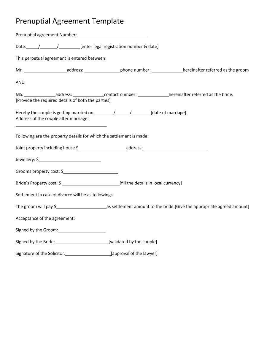 Prenuptial Agreement Template 26