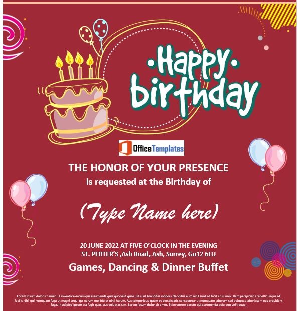 Birthday Party Invitation Flyer Template 01